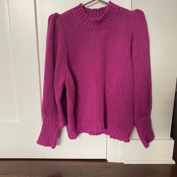 pistola Sweaters - Gabbie 3/4 Puff Sleeve Sweater in Wild Orchid